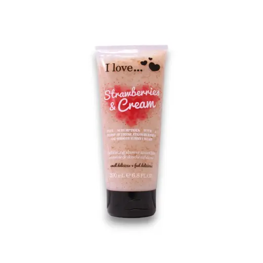 I Love, Strawberries & Cream, Exfoliating, Shower Gel, 200 ml