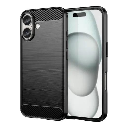 Carbon Case telefono dėklas iPhone 16 Plus juodas