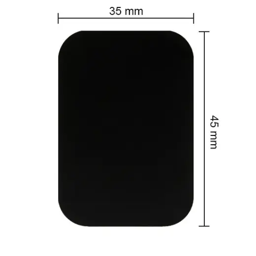 Metal plate for magnet holders - rectangular 35x45mm grey