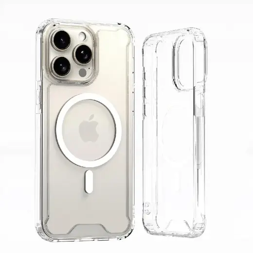 Clear Corner telefono dėklas su MagSafe palaikymu iPhone 16 Pro Max skaidrus