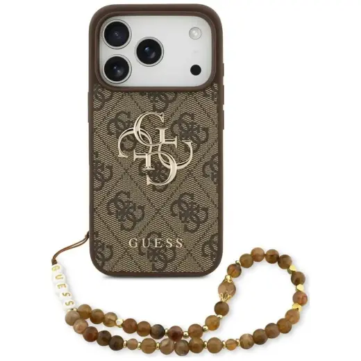 Case Guess 4G Strap 4G Classic Logo for iPhone 18 Pro / 17 Pro brown