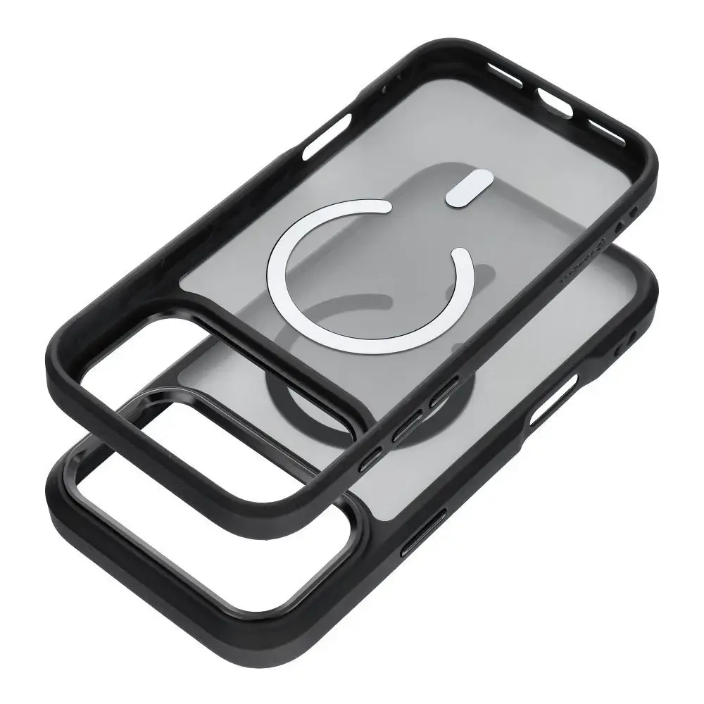 Forcell F-Protect Smoke Hybrid Premium phone case with MagSafe support for iPhone 17 Pro Max | iPhone 18 Pro Max black