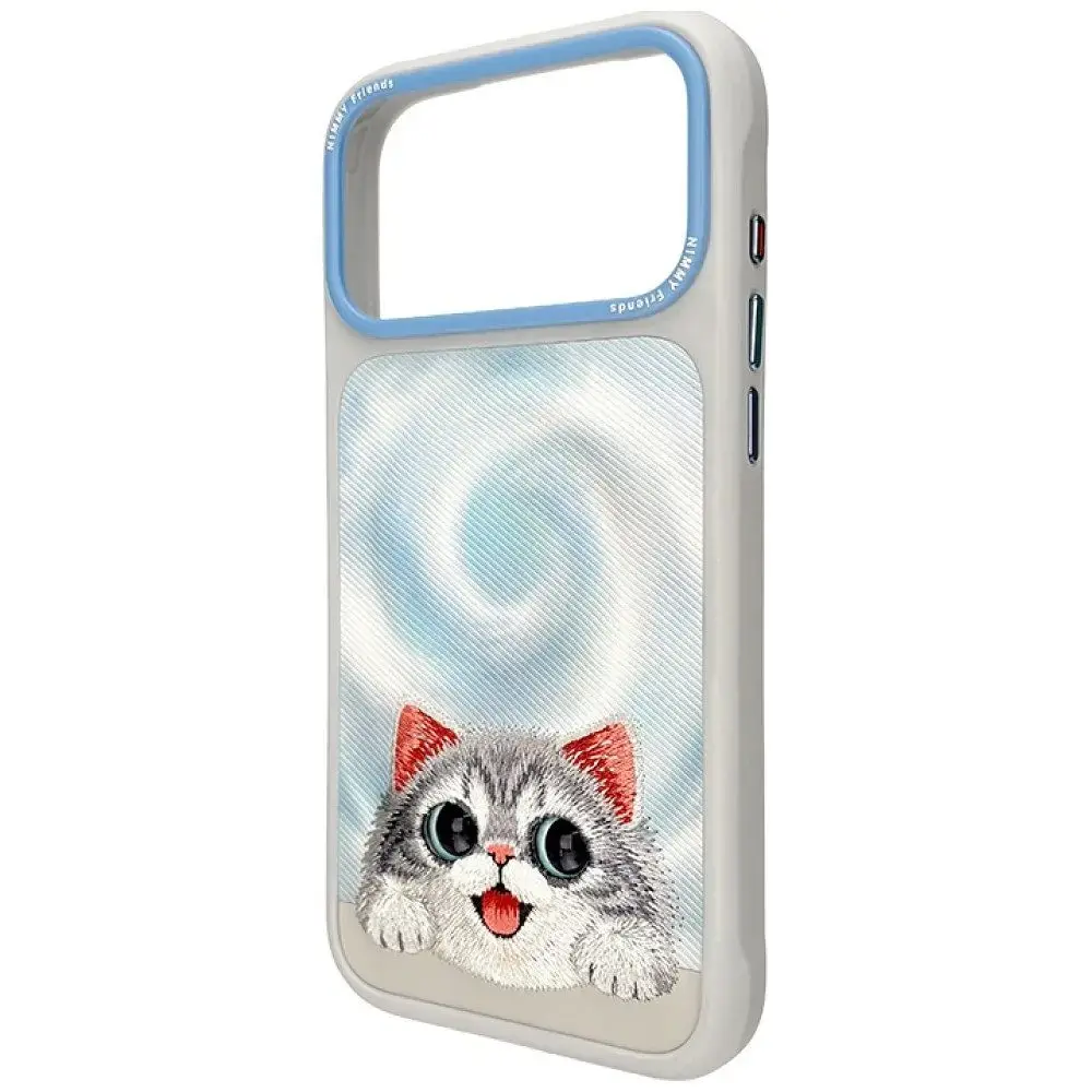 Nimmy case BIG EYED LYING SILVER SHADED CAT compatible with MagSafe for IPHONE 18 Pro/17 Pro black