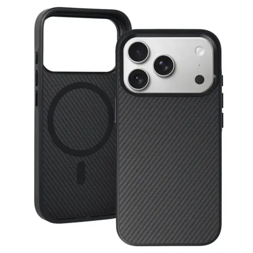 Liavec Carbon Core telefono dėklas iPhone 17 Pro Max juodas