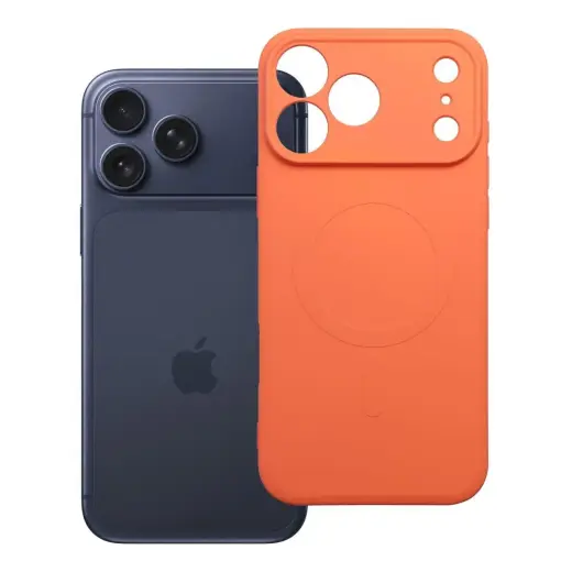 Silicone Mag maciņš ar MagSafe atbalstu telefonam iPhone 17 Pro Max | iPhone 18 Pro Max oranžs