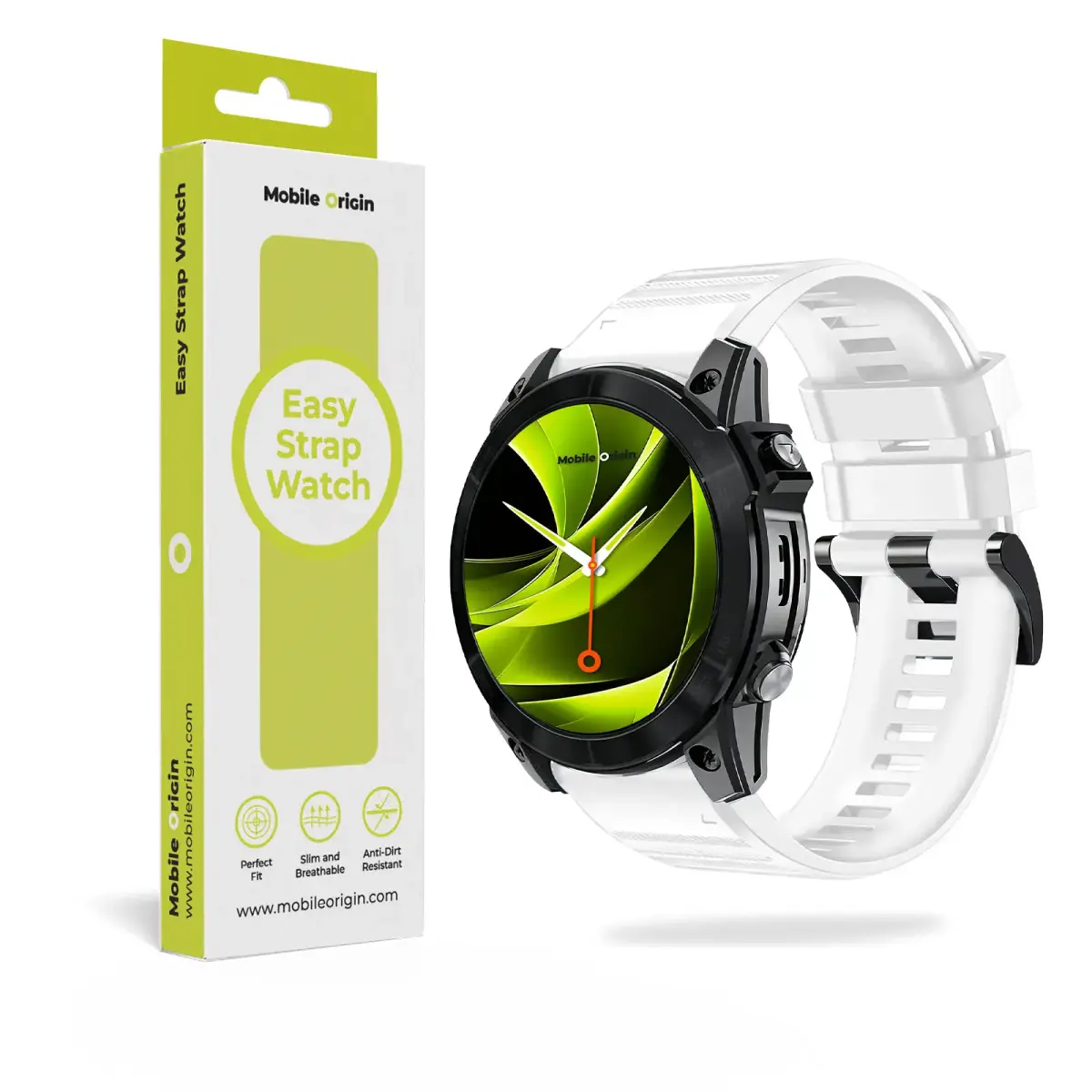 Mobile Origin Easy Strap Silicone for Garmin ES2, 20mm White