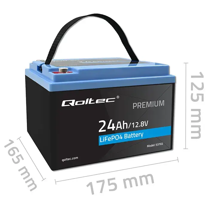 Qoltec LiFePO4 lithium iron phosphate battery | 12.8V | 24Ah | 307.2Wh | BMS