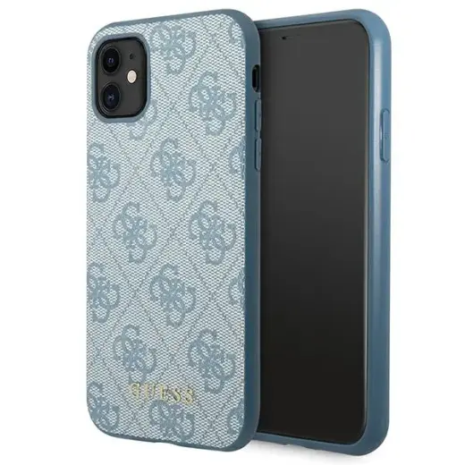 Guess GUHCN61G4GFBL iPhone 11 6,1" niebieski|blue hard case 4G Metal Gold Logo