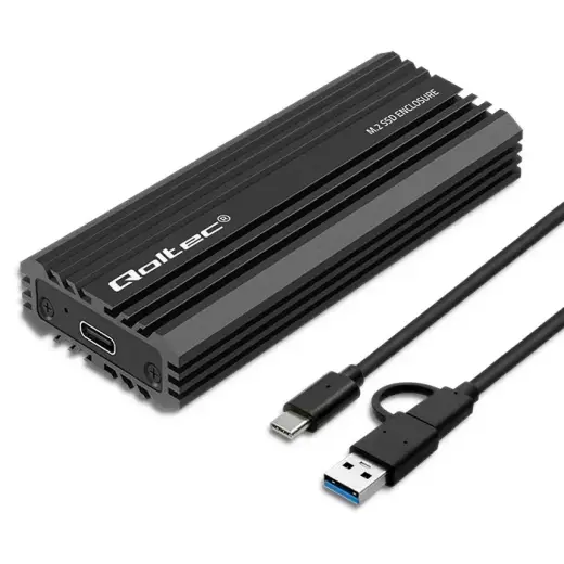 Qoltec NV2270 enclosure for drive M.2 SSD | SATA | NVMe | USB-C | 2TB