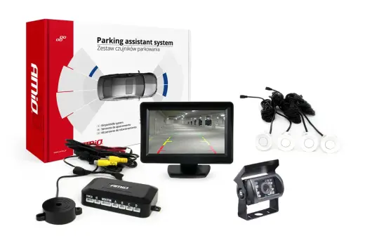 Parking assistant system TFT01 4,3" with HD-501-IR 4 sensors white