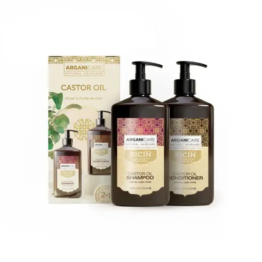 Set Arganicare: Ricin, Hair Shampoo, For Growth Stimulation, 400 ml + Ricin, Hair Conditioner, For Growth Stimulation, 400 ml