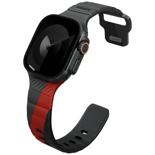 UNIQ Stride De išmaniojo laikrodžio dirželis Apple Watch (44/45/46/49 mm) | silikoninis | pilkas
