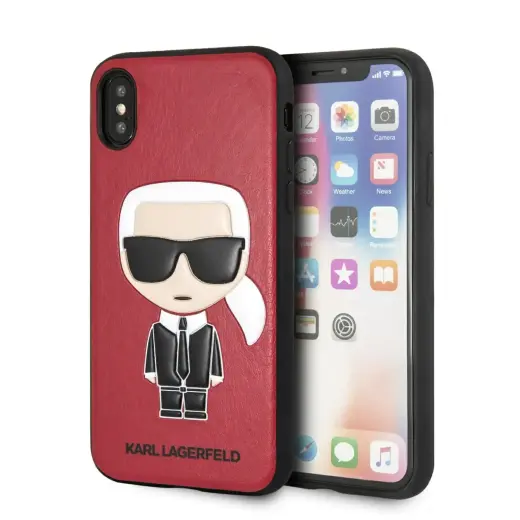 Karl Lagerfeld KLHCPXIKPURE iPhone X|XS hardcase czerwony|red Ikonic Karl Fullbody