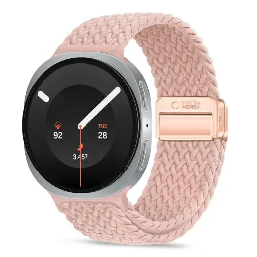 Tech-Protect NylonMag išmaniojo laikrodžio dirželis Galaxy Watch 8/9/Classic (40/44/46 mm) | nailoninis | rožinis