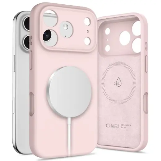TECH-PROTECT Silicone ümbris Magsafe toega Apple iPhone 17 Pro jaoks, roosa