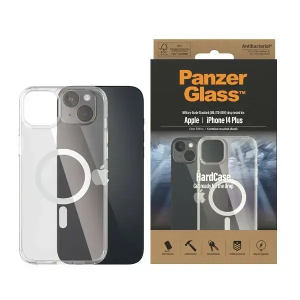 PanzerGlass HardCase iPhone 14 Plus 6,7" MagSafe Antibacterial Military grade transparent 0411