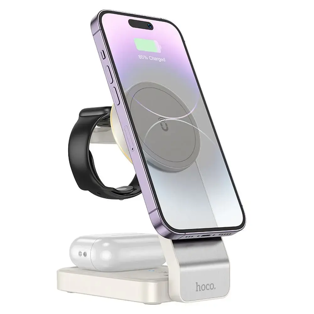Wireles charger Hoco 3in1 15W compatible with MagSafe CQ3 white