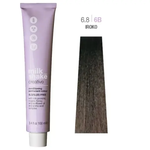 Milk Shake, Creative, SLS/SLES-Free, Permanent Hair Dye, 6.86B Iroko, 100 ml