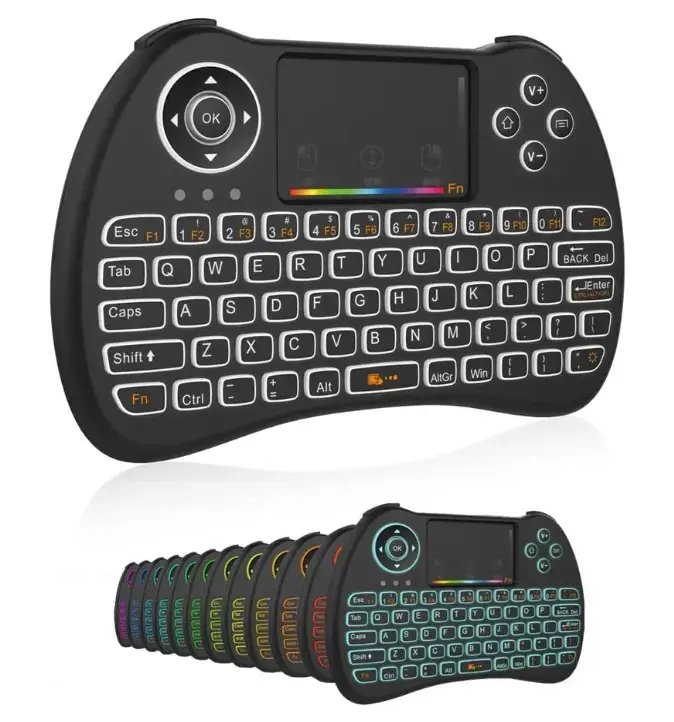 Fusion kompakta bezvadu tastatūra ar skārienpaliktni un krāsainu apgaismojumu Android | iOS | TV | PC