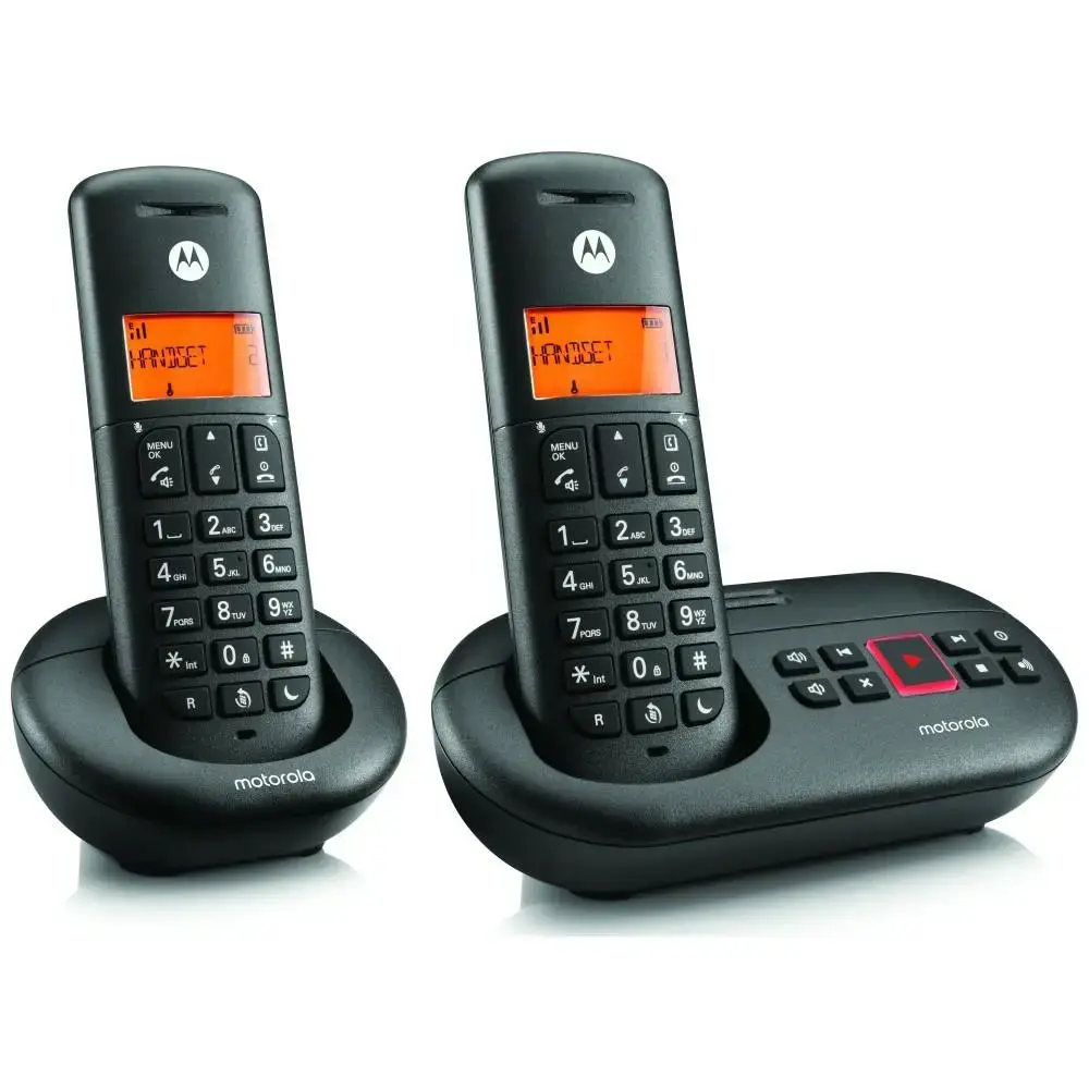 Set of Motorola E212 cordless landline phones 2 pcs. black