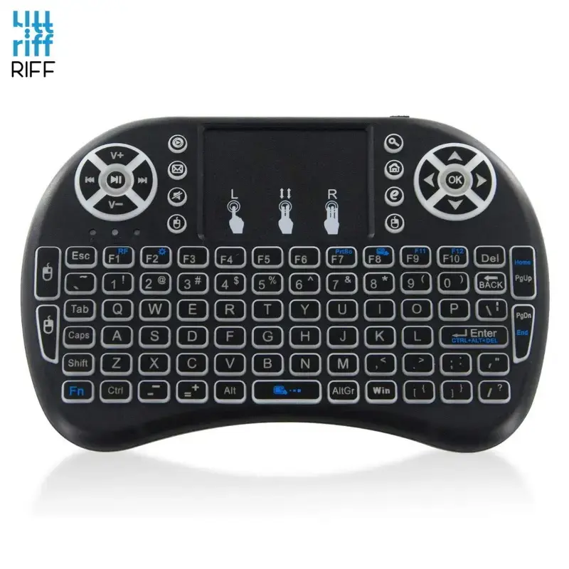 Riff MK-1 Mini Backlit Keyboard for Smart TV | Phone | PC (Android | iOS | Windows) Black