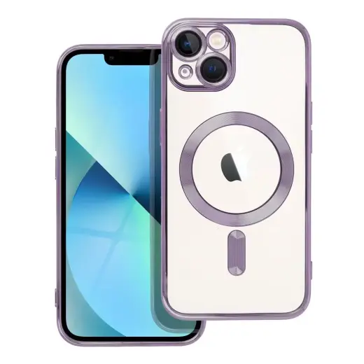 Electro Mag telefono dėklas su MagSafe palaikymu iPhone 13 violetinis