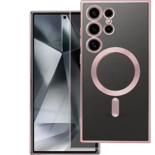 Electro Mag telefoni ümbris MagSafe toega Samsung Galaxy S24 Ultra (S928) roosa