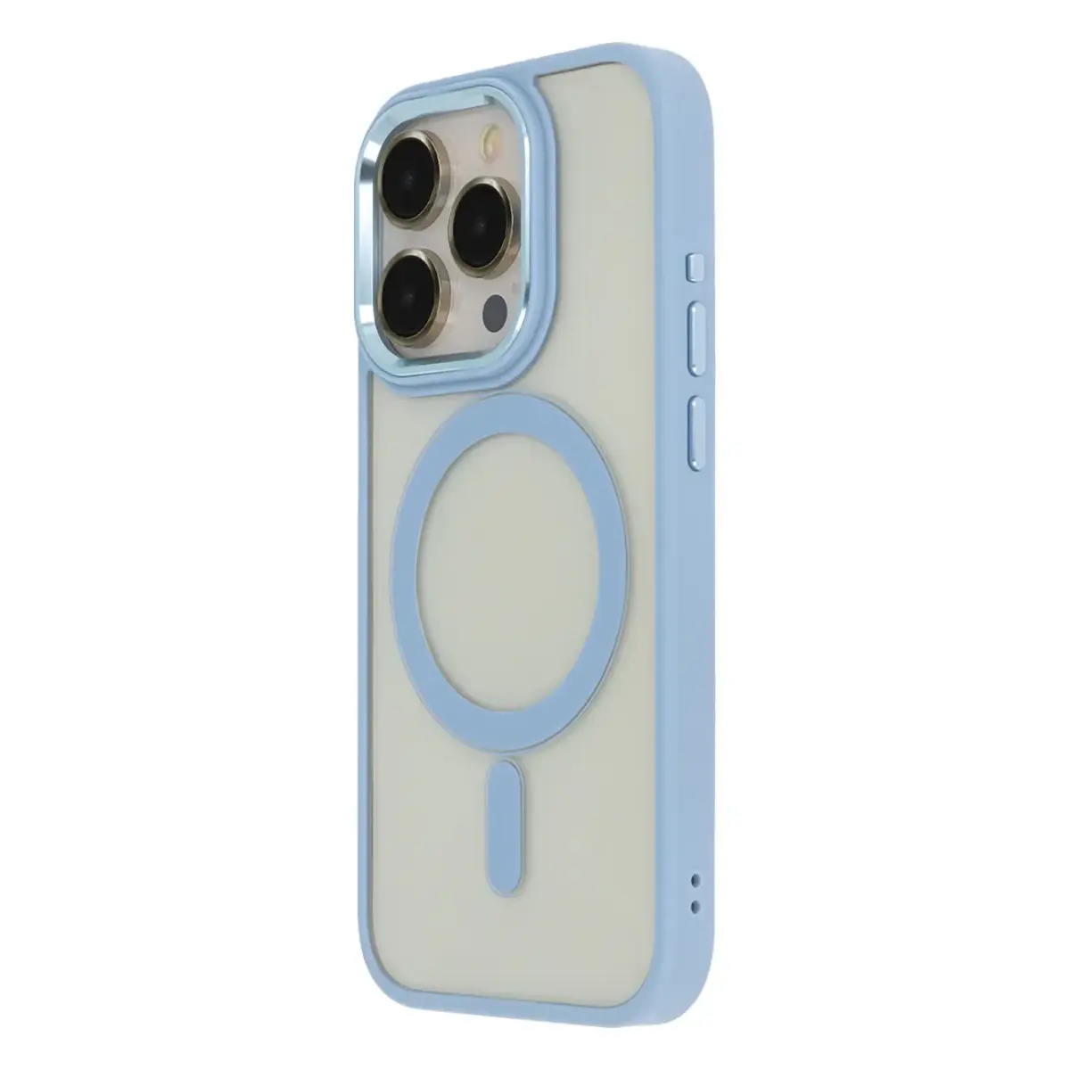 Satin Elegant telefoni ümbris MagSafe toega iPhone 15 Pro sinine