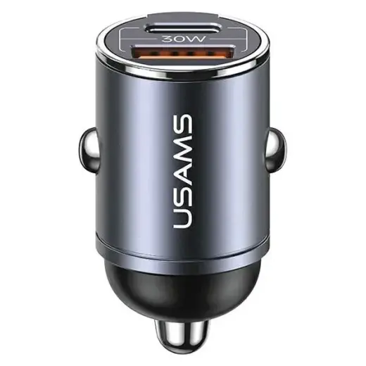 USAMS C38 automobilinis įkroviklis | 30W | USB-A, USB-C