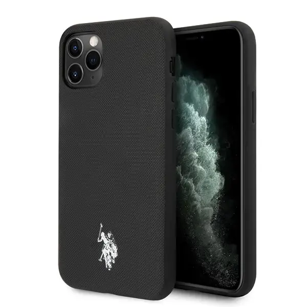 U.S Polo USHCN65PUBK Wrapped Cover Aizsargapvalks Apple iPhone 11 Pro Max Melns