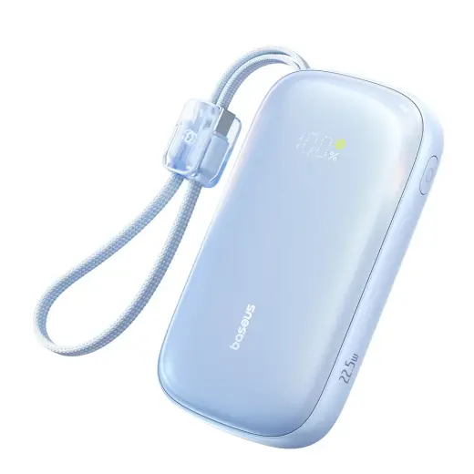 Baseus EnerFill FC21 Qpow3 Ultra išorinė baterija (powerbank) | 20 000 mAh | 22.5W | PD, QC | USB-C, USB-A, Lightning | LED ekranas | mėlynas