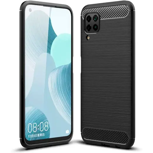 Fusion Trust Back Case Silikona Aizsargapvalks Priekš Huawei P40 Lite Melns
