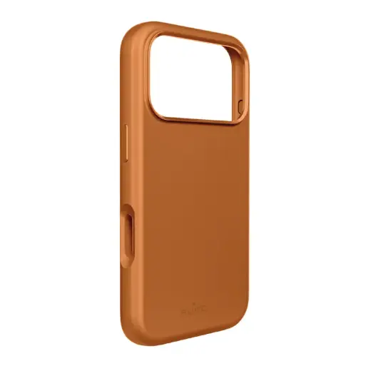 Pure Icon Mag Pro Liquid Silicone Case for iPhone 17 Pro Max, MagSafe Compatible, with Camera Protection and Aluminum Buttons - Orange