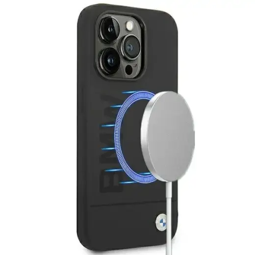 Etui BMW BMHMP14LSLBLBK iPhone 14 Pro 6,1" czarny|black hardcase Silicone Signature Logo Magsafe