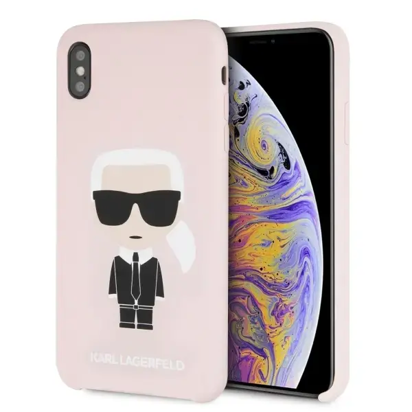 Karl Lagerfeld KLHCI65SLFKPI iPhone Xs Max hardcase jasnoróżowy|light pink Silicone Iconic