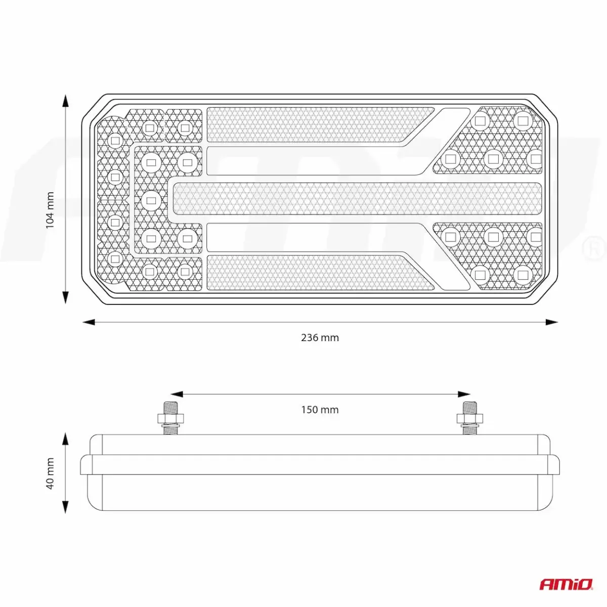 Rear combination LED lamp AMiO RCL-01-LR dynamic, right
