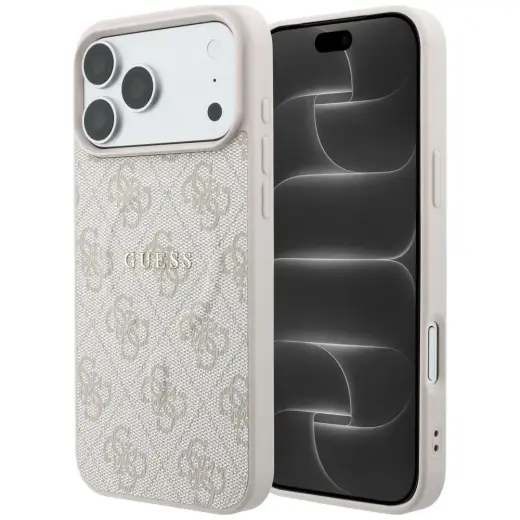 Etui Guess Embossed 4G Ring Classic MagSafe na iPhone 18 Pro / 17 Pro - różowe