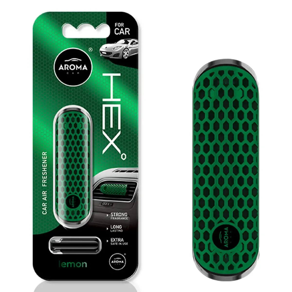 Car air freshener AROMA FANCY SHAPES POLYMER HEX Lemon