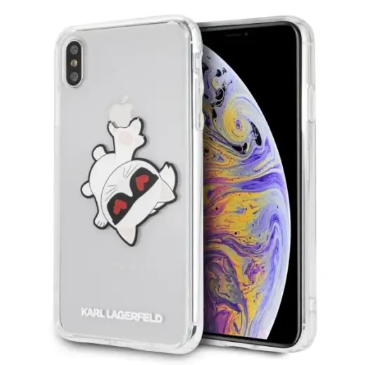 Karl Lagerfeld KLHCI65CFHE iPhone Xs Max hardcase transparent Choupette Fun