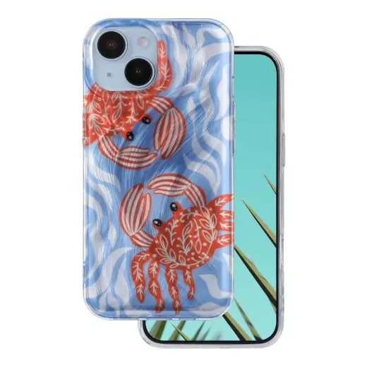 Ultra Trendy Summer telefono dėklas iPhone 14 daugiaspalvis (krabas) (crab)