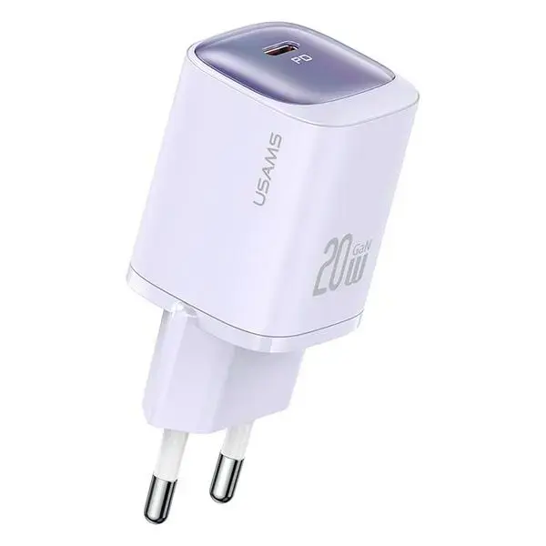 USAMS CC248 travel charger | 20W | GaN | USB-C | purple