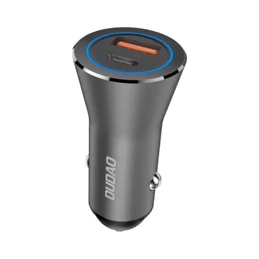 Dudao fast car charger USB Type C (PD) + USB QC5.0 45W gray (R4MAX Gray)