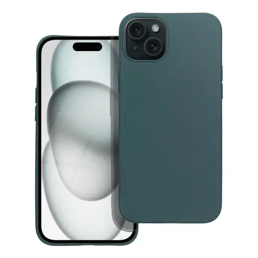 Matt telefono dėklas iPhone 15 žalias