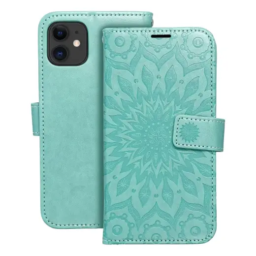 MEZZO mandala knyginio tipo telefono dėklas iPhone 11 žalias