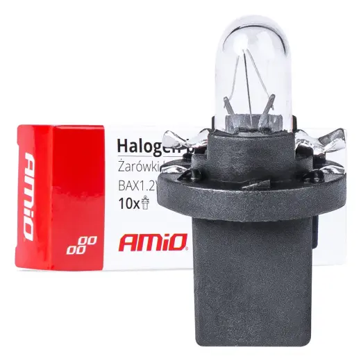 Halogen bulbs T5 B8.5D 12V 8.5W BAX1.2W white 10pcs
