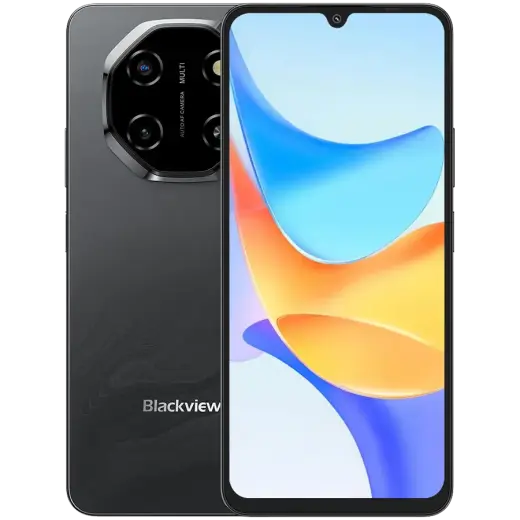Blackview SHARK 6 5G 6.88inch FHD 1640x720 IPS LCD 120Hz 4+128GB Unisoc T8100 octa-core up to 2.2GHz Cam 13MP Front 8MP / 16+2MP Rear Battery 5000mAh Type-C Dual SIM SD card slots Android 15 Phantom Black