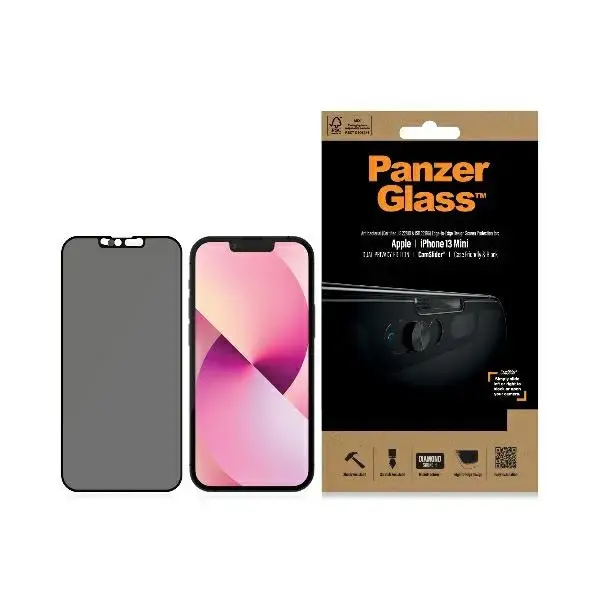 PanzerGlass E2E Microfracture iPhone 13Mini 5,4" Case Friendly CamSlider Privacy Antibacterial czarny/black P2747