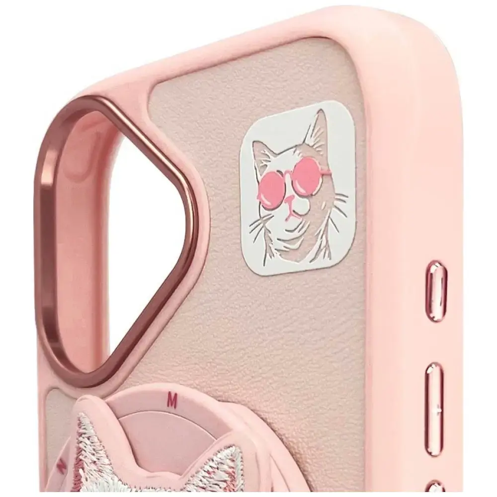 Nimmy Glasses Cool Cat telefona maciņš priekš iPhone 16 rozā ar MagSafe