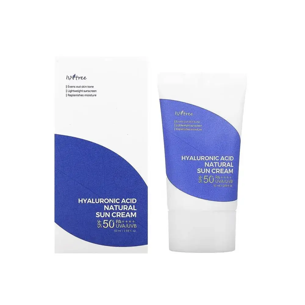Isntree , Hyaluronic Acid Natural Sun, Hydrating, Soothing AND Protecting, Before Sun Exposure, Cream, For Face, SPF 50+, 50 ml