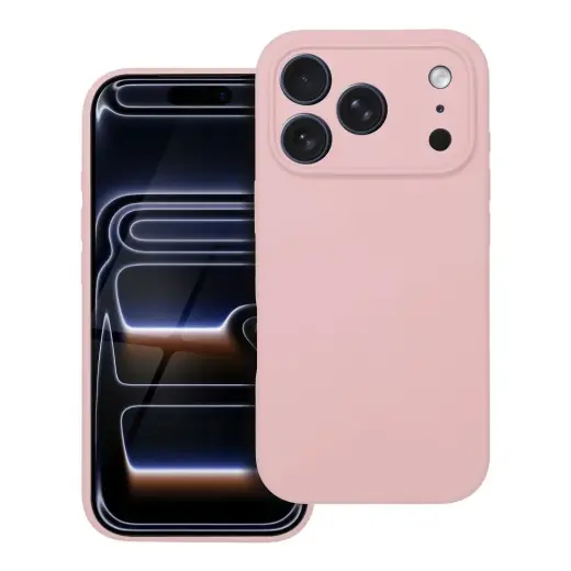 Silicone 2mm telefono dėklas su MagSafe palaikymu iPhone 17 Pro rožinis